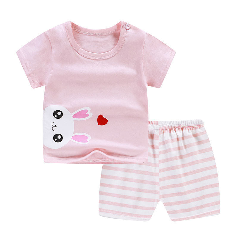 Clothing Set for Girls Kids T-Shirt Shorts 2PCS Outfits Cotton