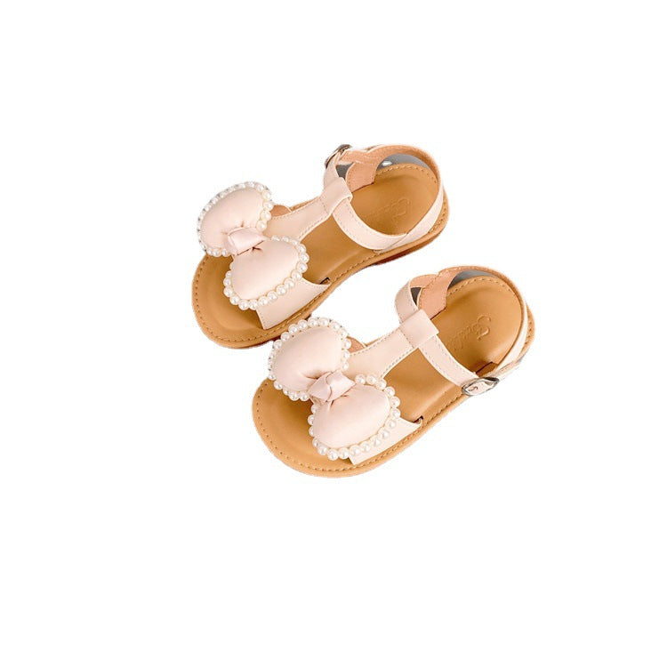 Girls Casual Sandals Bowknot Velcro