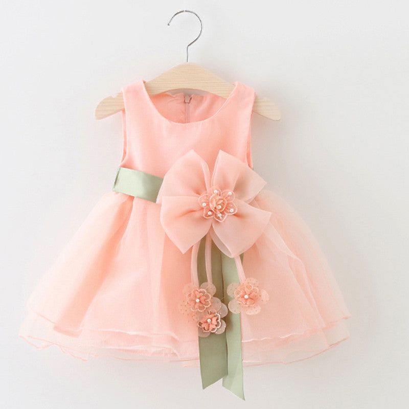 sleeveless dress baby girls gauze princess dress