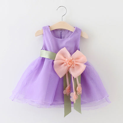 sleeveless dress baby girls gauze princess dress