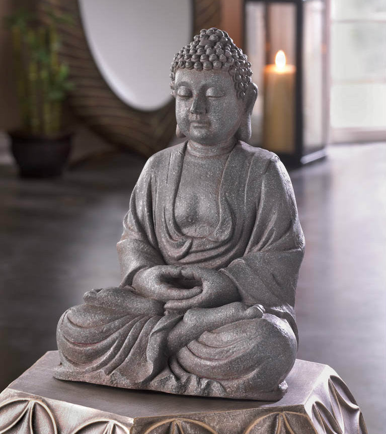 12-inch Fiberglass Buddha Statue-1