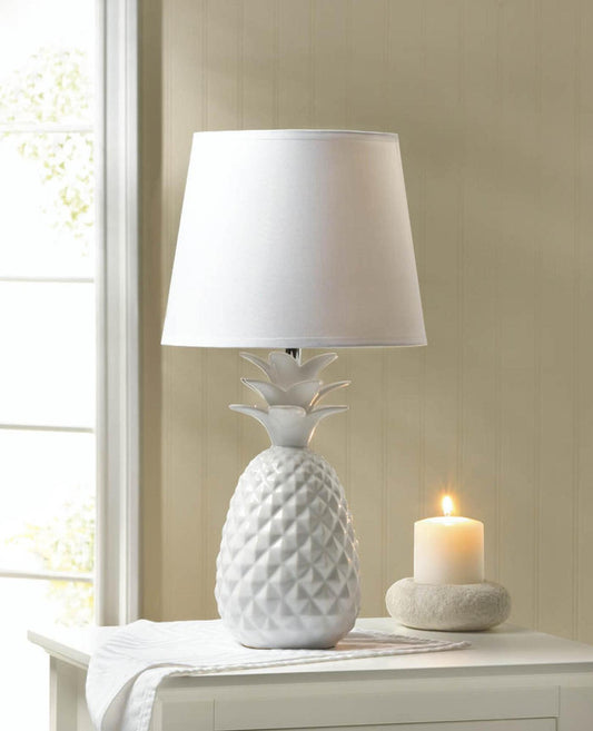 White Pineapple Porcelain Table Lamp-0