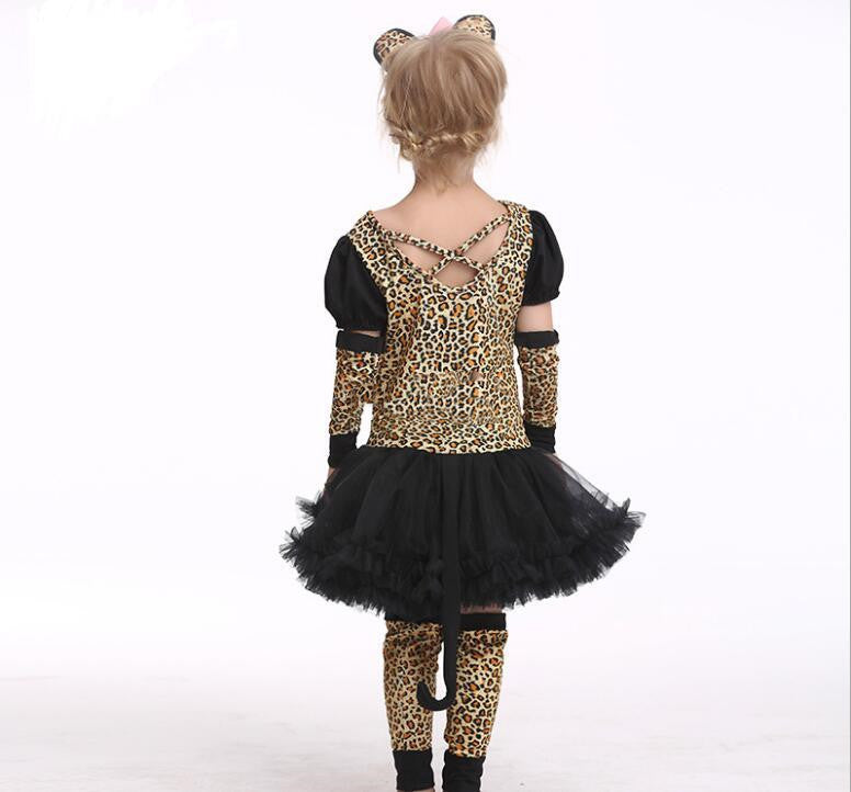 Kids Halloween Leopard Cat Cosplay Costume